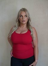 Second Skin Top Koszulka Bez Rękawów (Dekolt w Kształcie U) Wiśnia