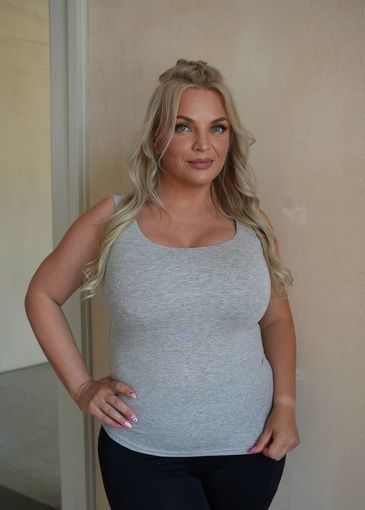 Second Skin Top Koszulka Bez Rękawów (Dekolt w Kształcie U) Szary