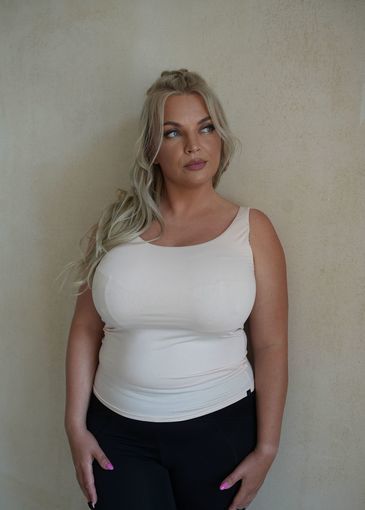 Second Skin Top Koszulka Bez Rękawów (Dekolt w Kształcie U) Caffe Latte